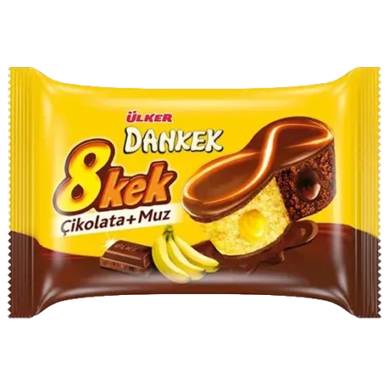 Ulker 8 Kek Cake Bar Filled w Banana Chocolate Mix 55gr x 24