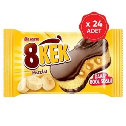 Ulker 8 Kek Cake Bar Filled w Banana Puree 55gr x 24