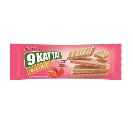 Ulker 9 kat tat Strawberry Wafer 114gr