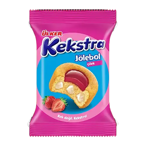 Ulker Kekstra Strawberry Mini Cake (Jelly filled), 40gr Ulker Kekstra Strawberry Mini Cake Jelly filled 40gr